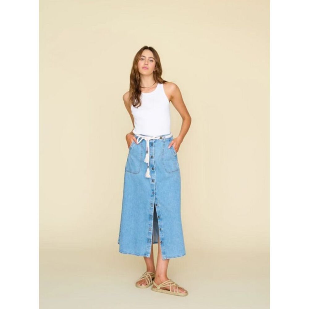 GERRI Denim Skirt in Blue Jay